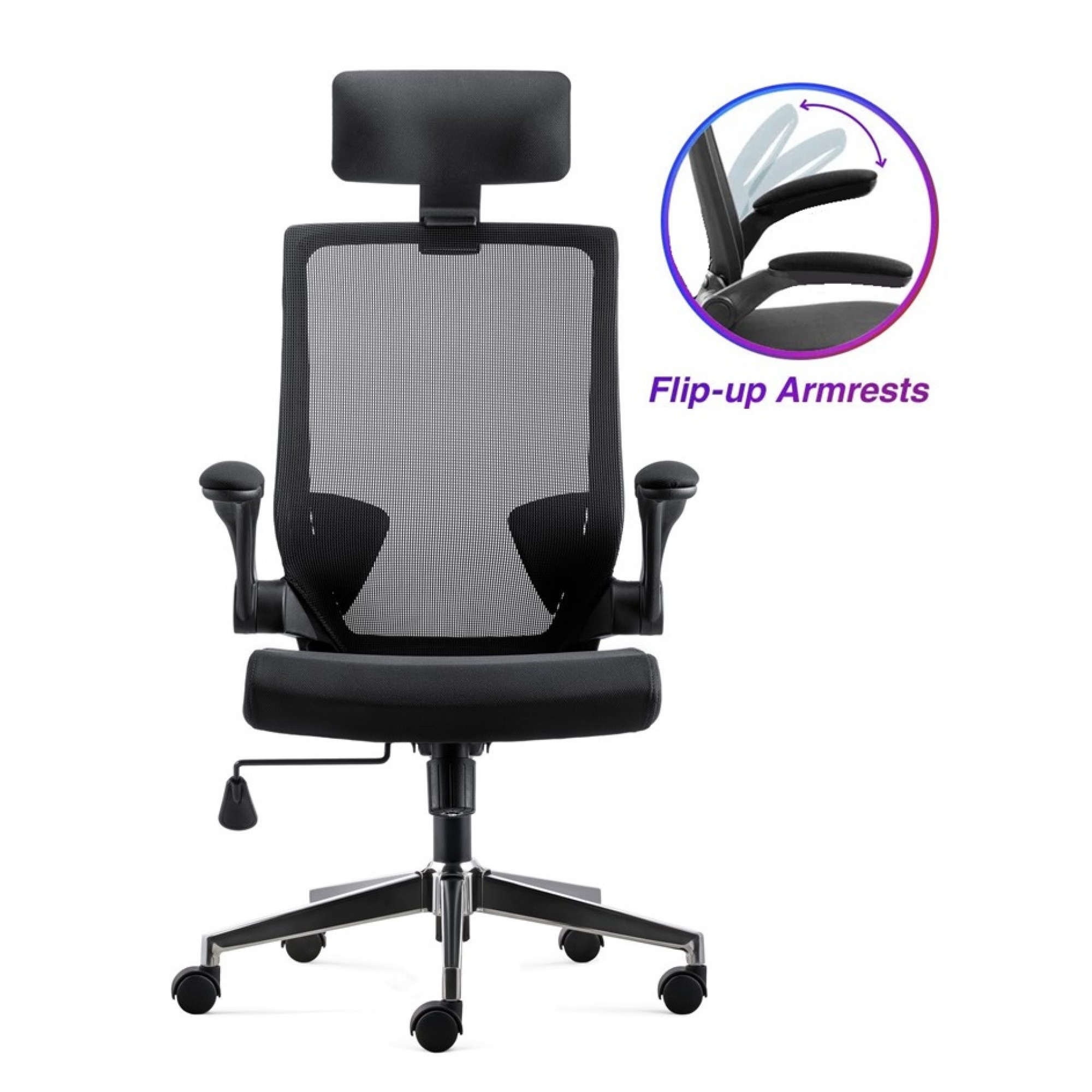 KI255 Highback Office Mesh Chair with flipup armrest